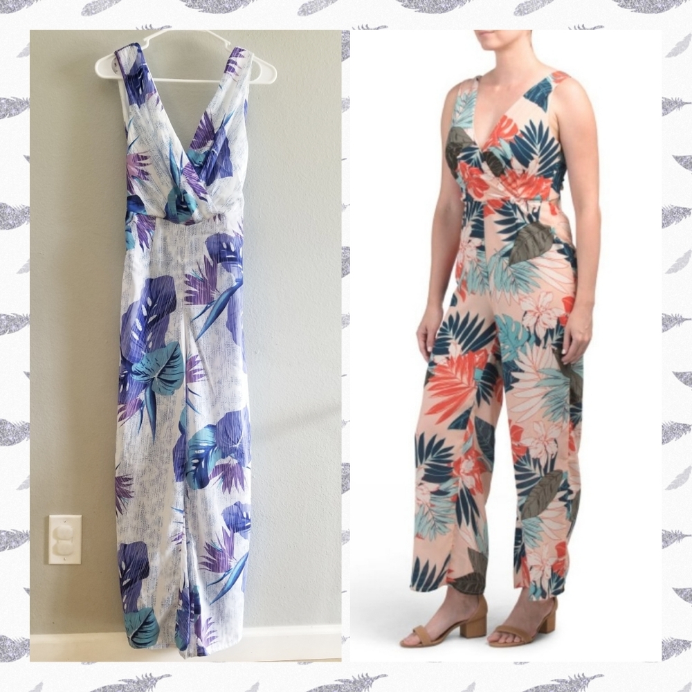 Japna Palm Leaf Jumpsuit with Tie Back